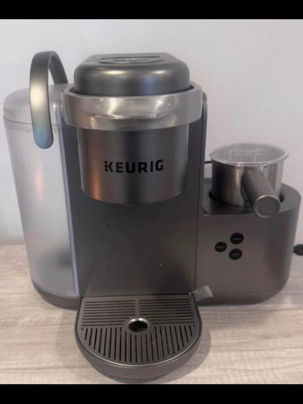 Keurig Coffee Maker in Metallic Gray and Silver